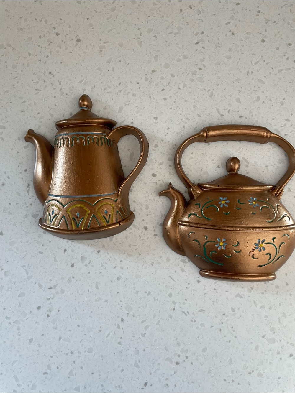 Vintage Sexton MCM Wall Art Teapot & Kettle Set of 2 1967